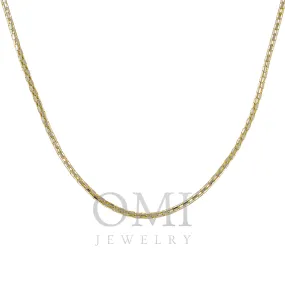 14K GOLD DIAMOND CUT 2MM BOX CHAIN