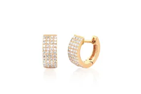 14K Gold Diamond Jumbo  Huggie Earring