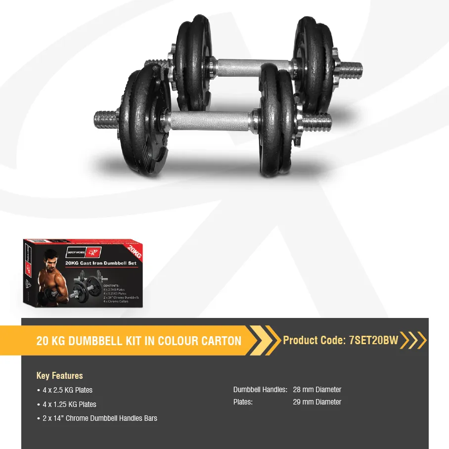 20KG SPINLOCK DUMBBELL SET