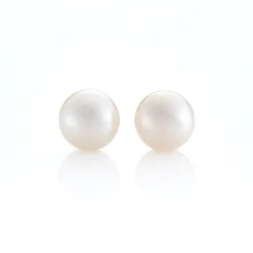 9mm Button Freshwater Pearl Earrings