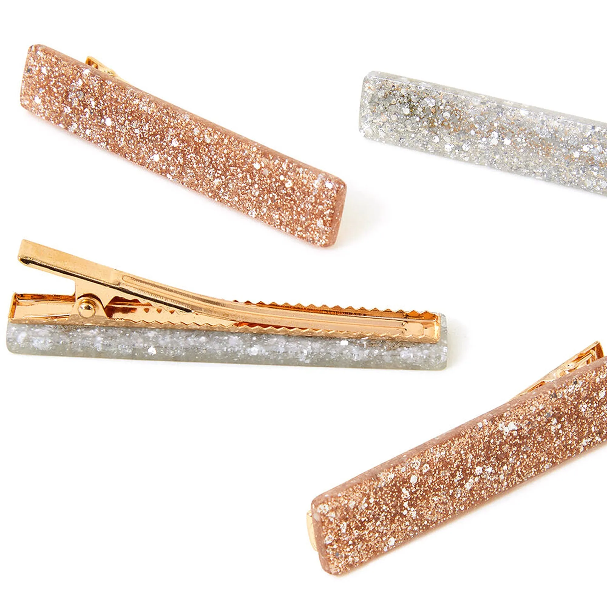 Accessorize London Multi Glitter Resin Hair Clips Pack Of 4