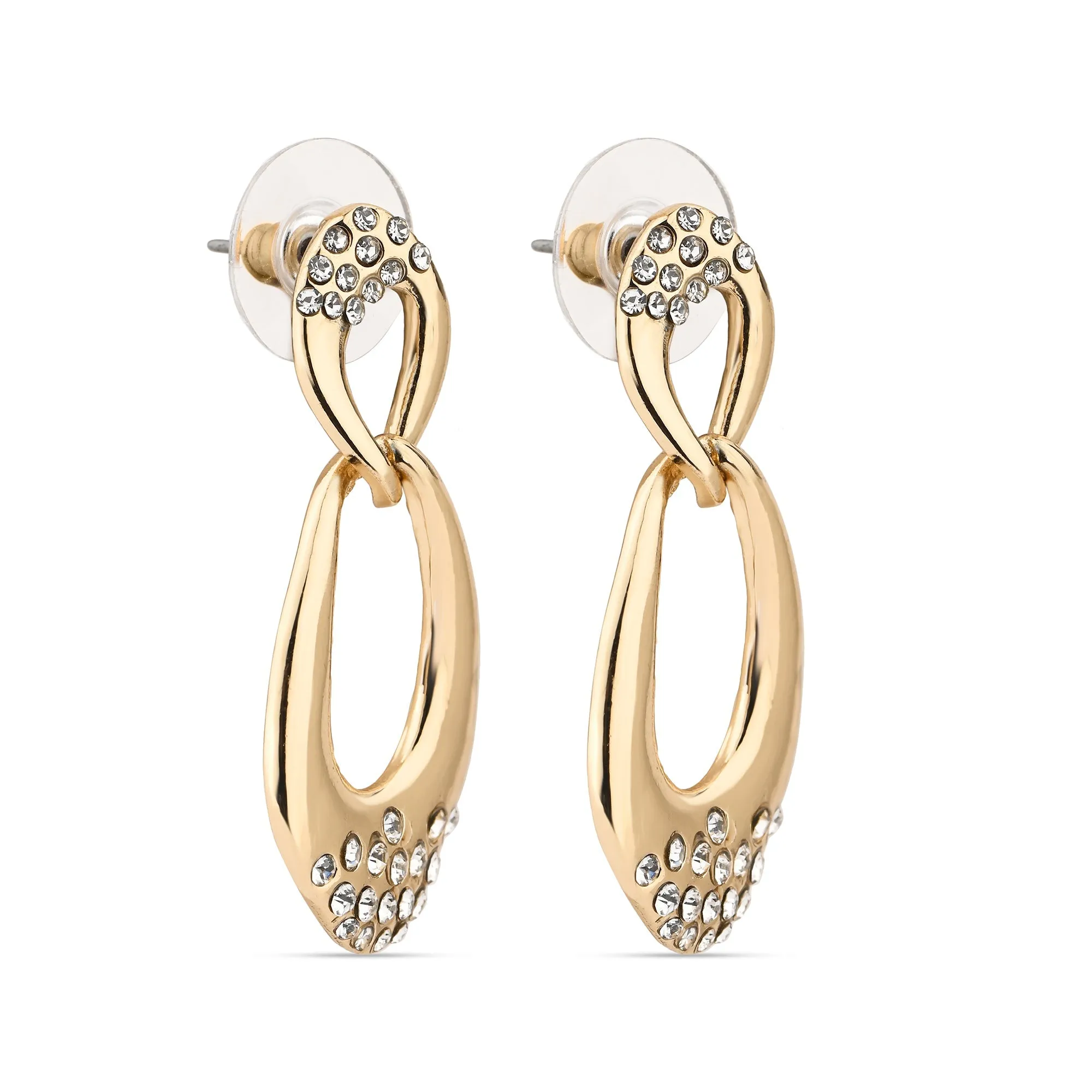 Accessorize London Women's Encrusted Link Earrings