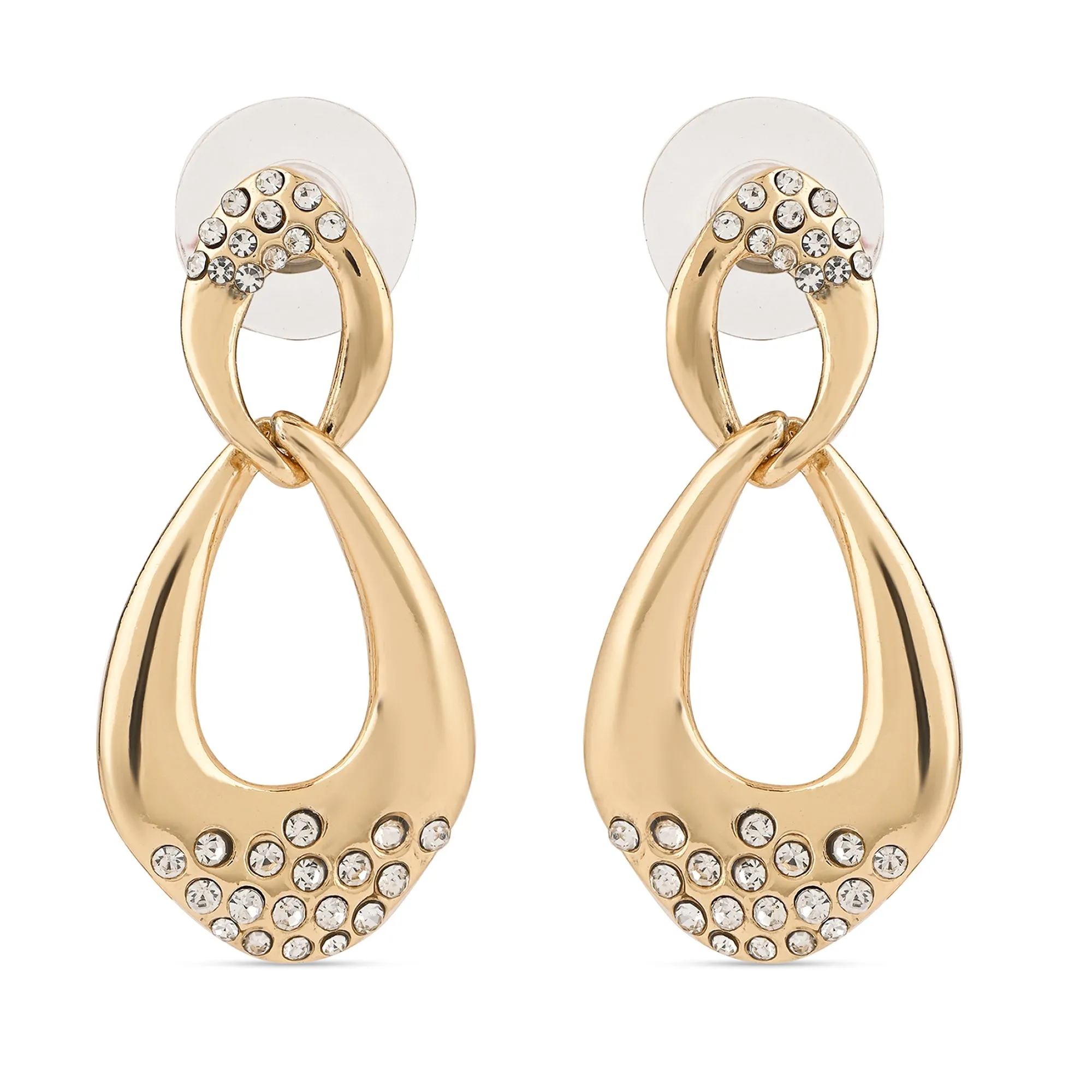 Accessorize London Women's Encrusted Link Earrings