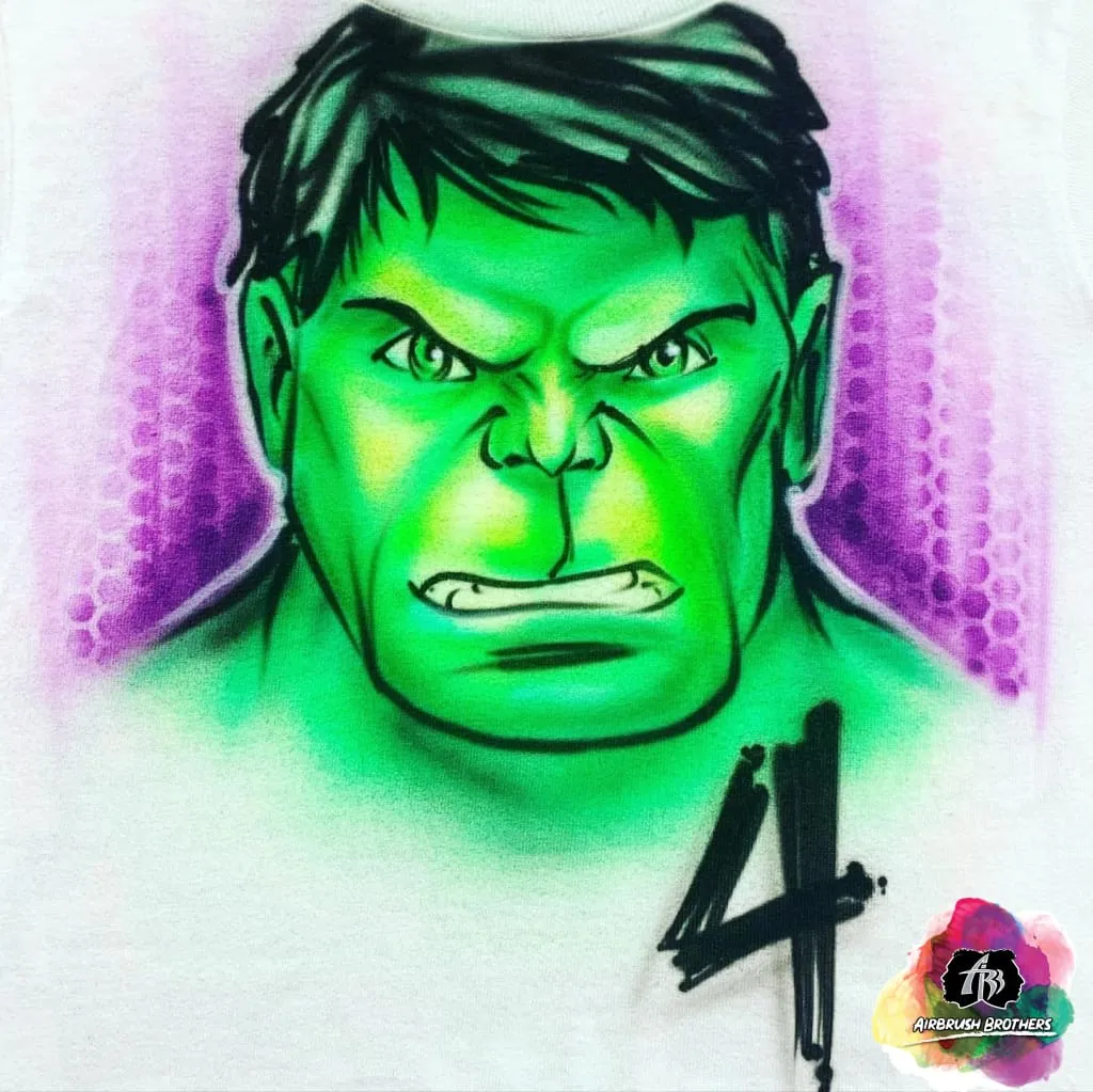 Airbrush Hulk Face Birthday Shirt Design