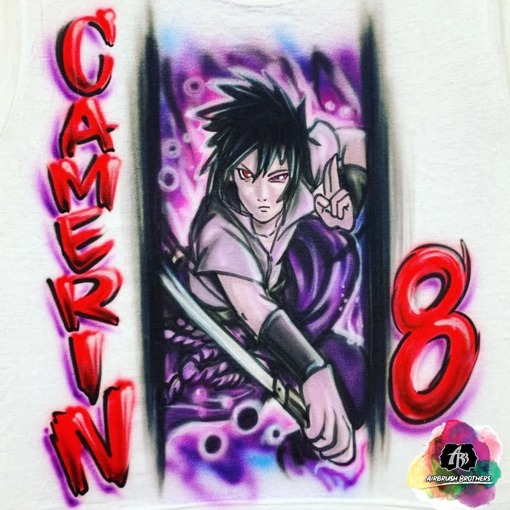 Airbrush Naruto: Sasuke Birthday Shirt Design