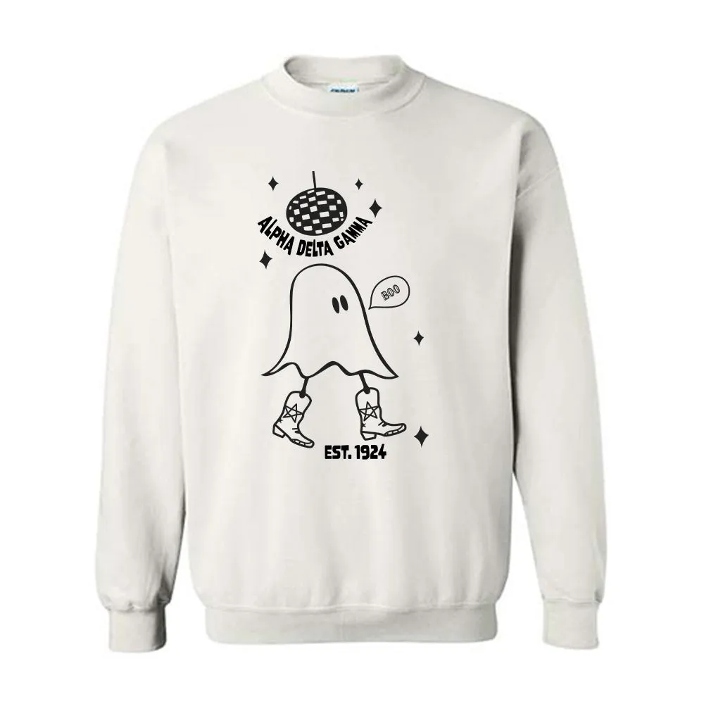 Alpha Delta Gamma Ghost Disco Crewneck Sweatshirt