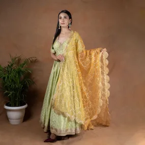 Amaltas Couture's Mehar Green Anarkali Suit - Rent