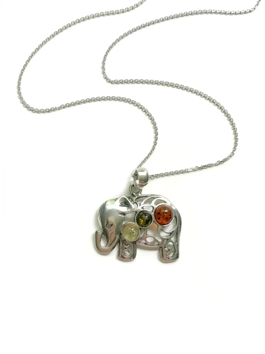 Amber Elephant Necklace