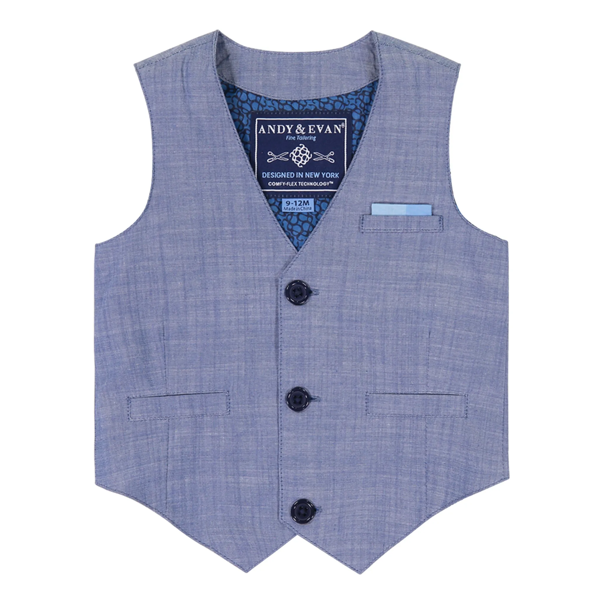 Baby Boys Chambray Vest Set