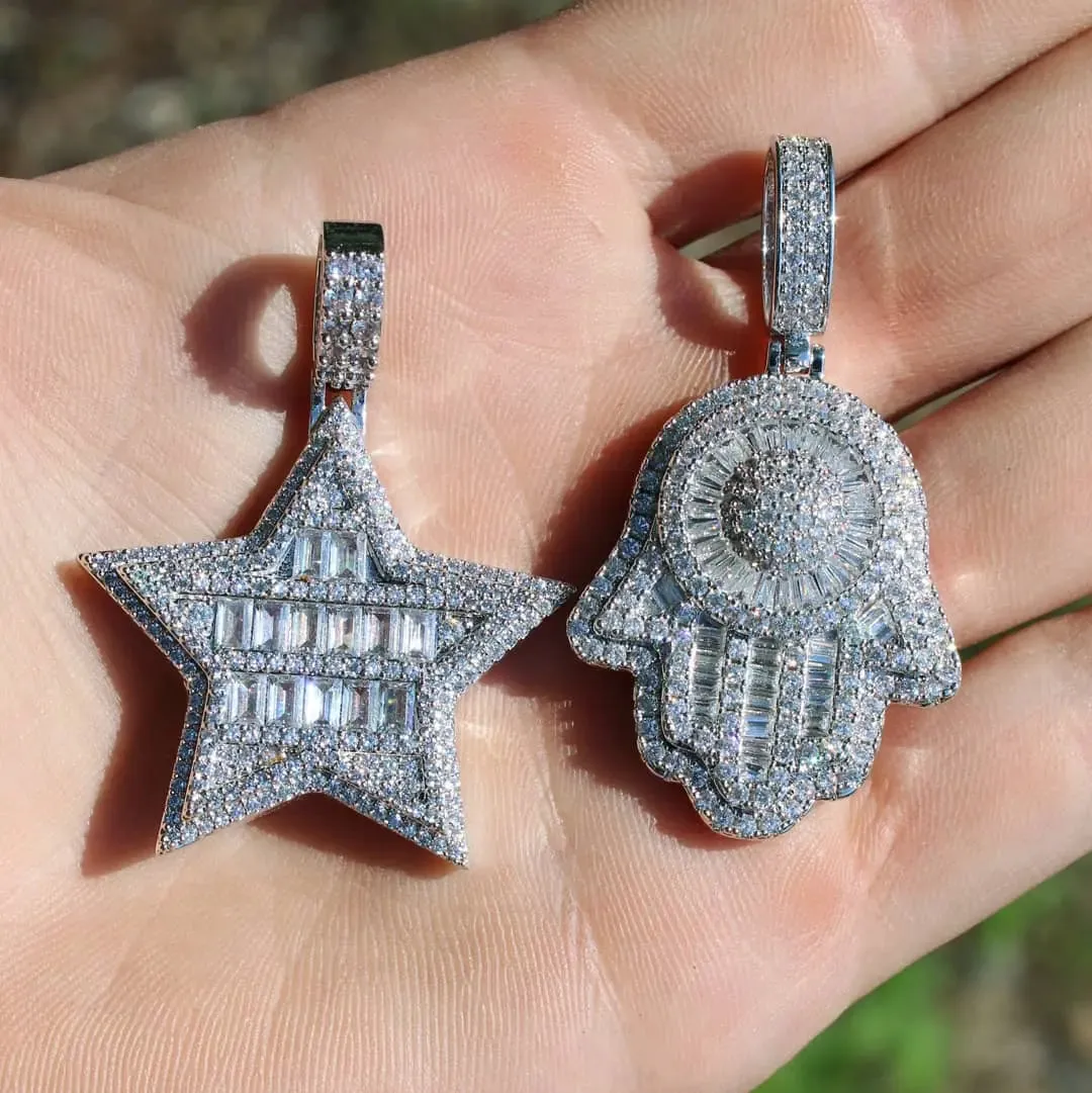 Baguette Diamond Star Pendant