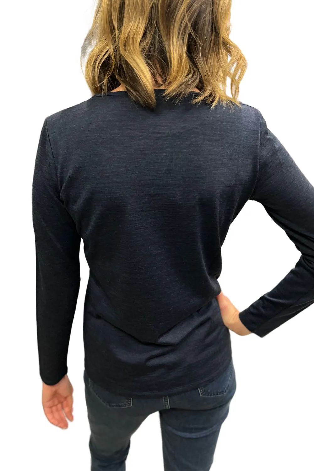 Belle Long Sleeve Merino | Navy