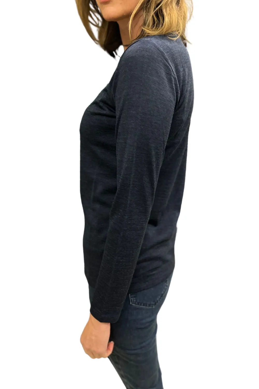 Belle Long Sleeve Merino | Navy