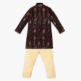 Boy's Regular Fit Embellished Kurta with Pant Set