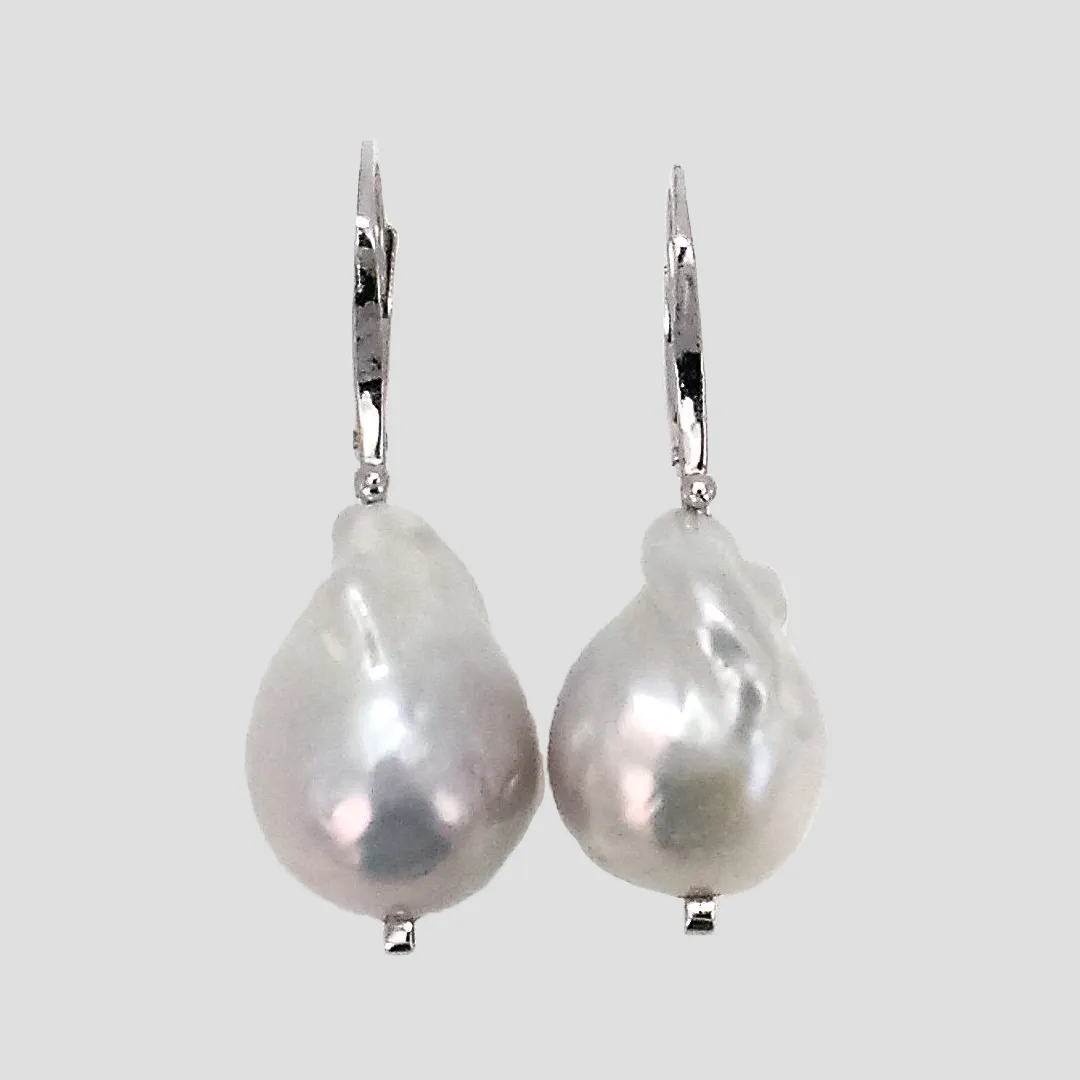 Caribbean Dreams 14K White Gold Baroque Pearl Drop Earrings