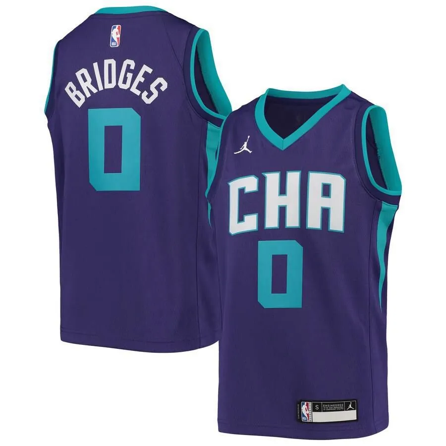 Charlotte Hornets Miles Bridges Jordan Brand Swingman Player Statement Jersey Kids - Purple | Ireland W8097Z5