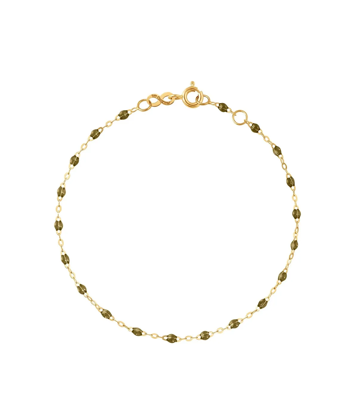 Classic 17cm Bracelet in 18K Yellow Gold & Khaki