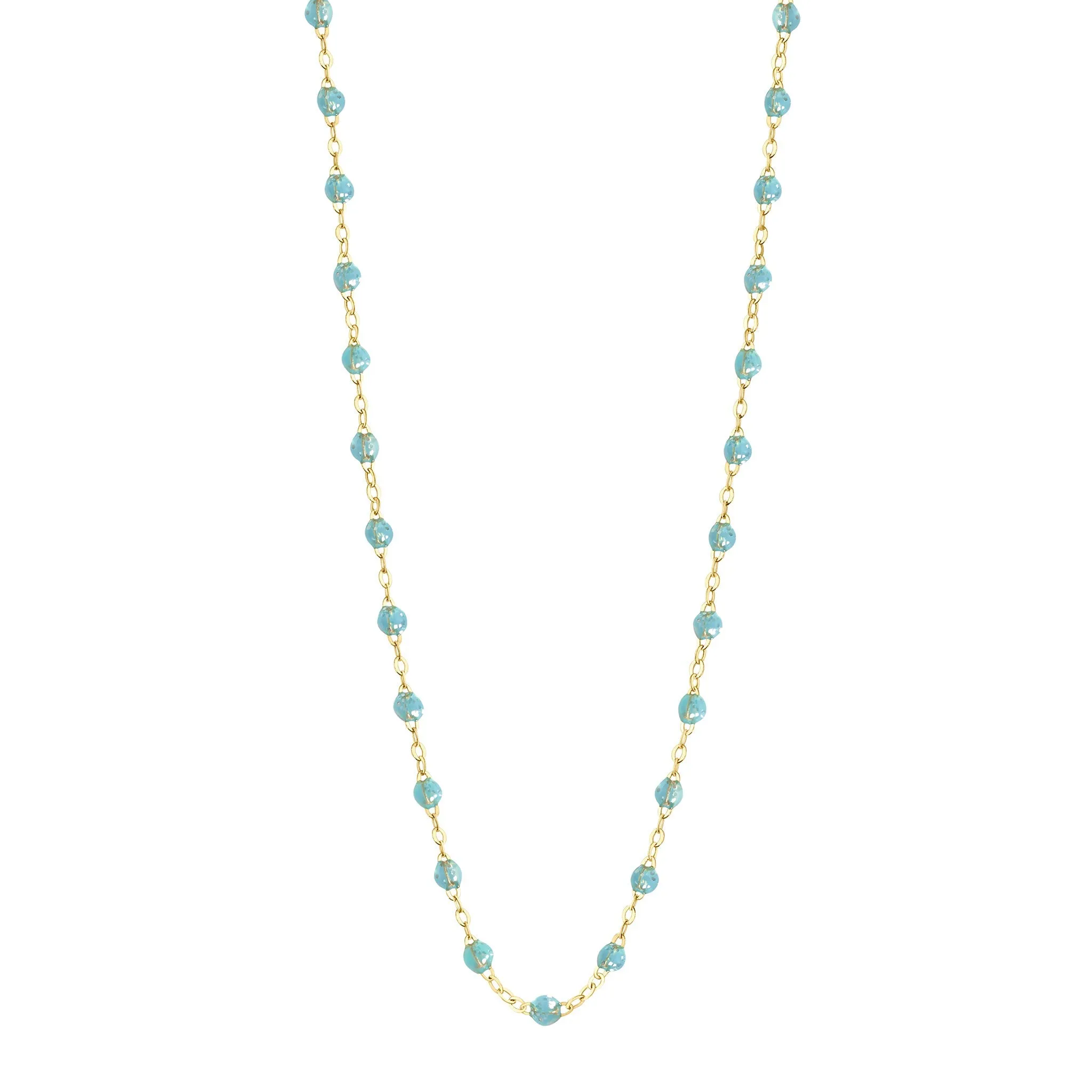 Classic Gigi Aqua necklace, Yellow Gold, 16.5"