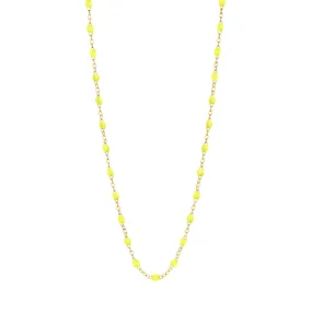 Classic Gigi Lime necklace, yellow gold, 16.5"