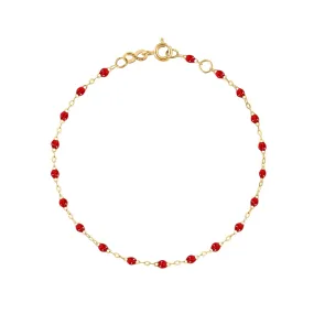 Classic Gigi Ruby bracelet, Yellow Gold, 6.7"