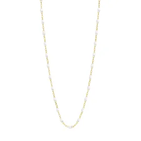 Classic Gigi White necklace, Yellow Gold, 17.7"