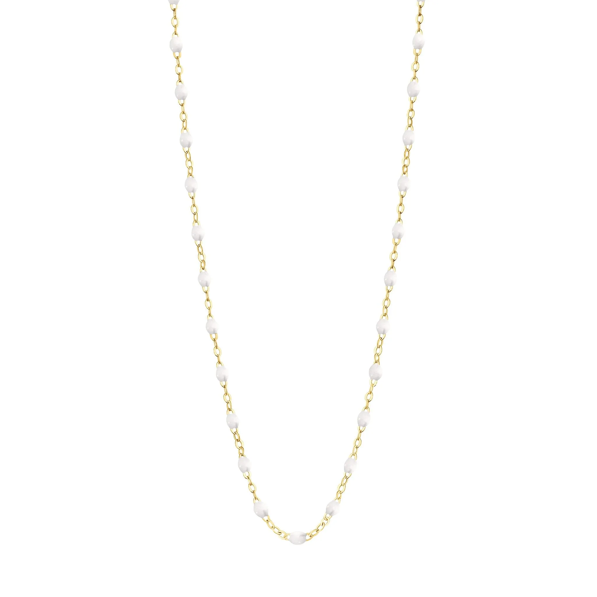 Classic Gigi White necklace, Yellow Gold, 17.7"