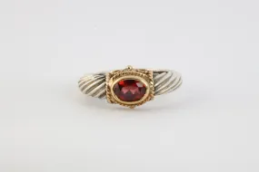 Clyde Duncier 14k Gold & Silver 0.28tcw Rhodolite Garnet Ring Size 6.75 (3.70g.)