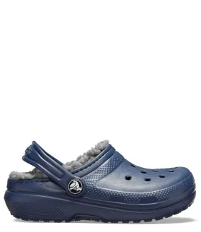 Crocs children's sabot sandal with fur Classic Lined Clog 203506 459 NACH blue-grey