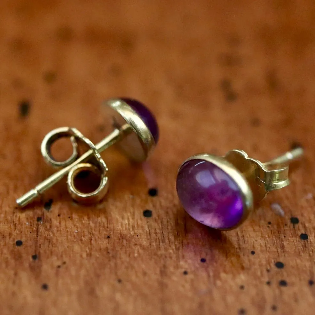 Deco Amethyst Stud Earrings