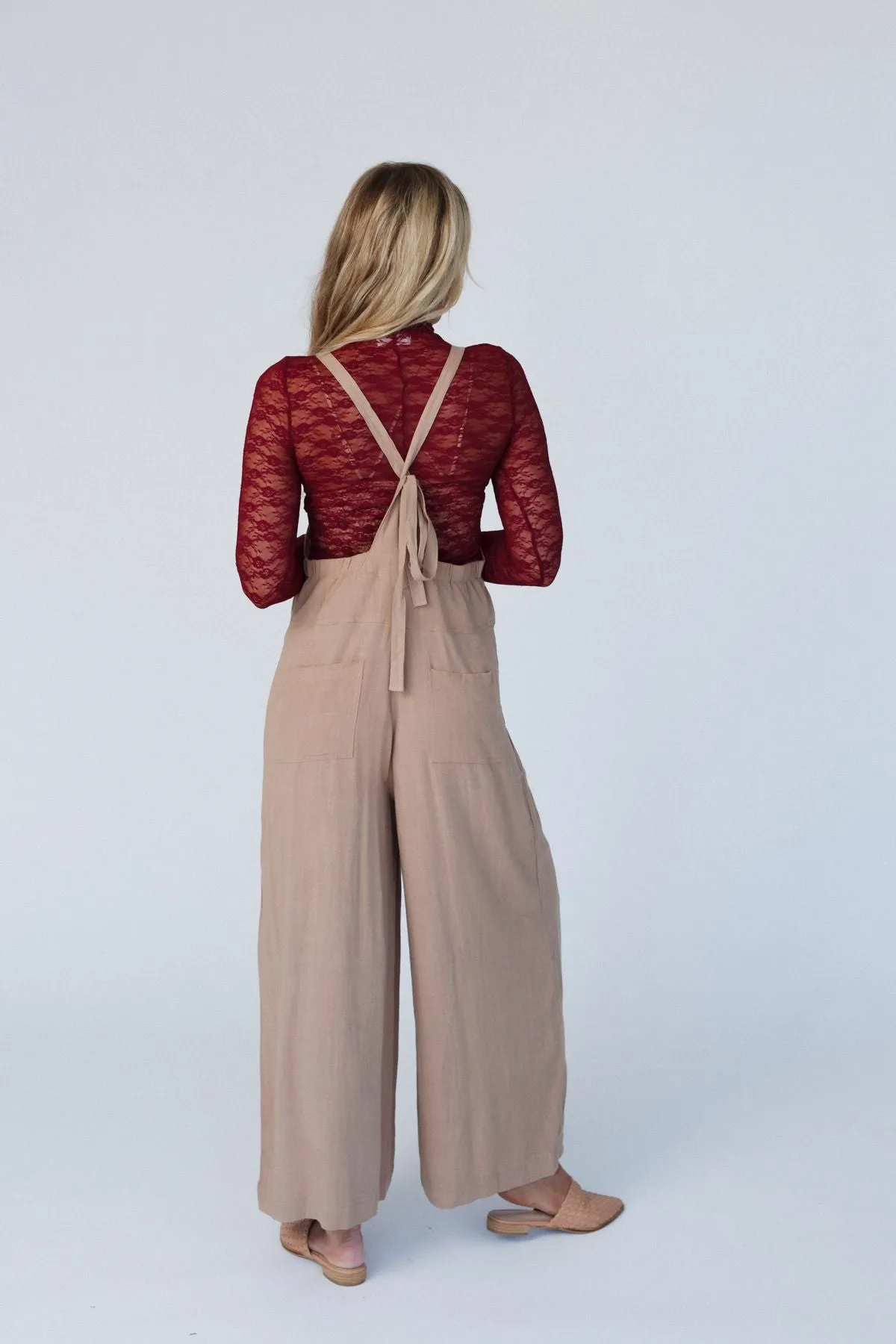 Destiny Wide Leg Jumpsuit - Latte