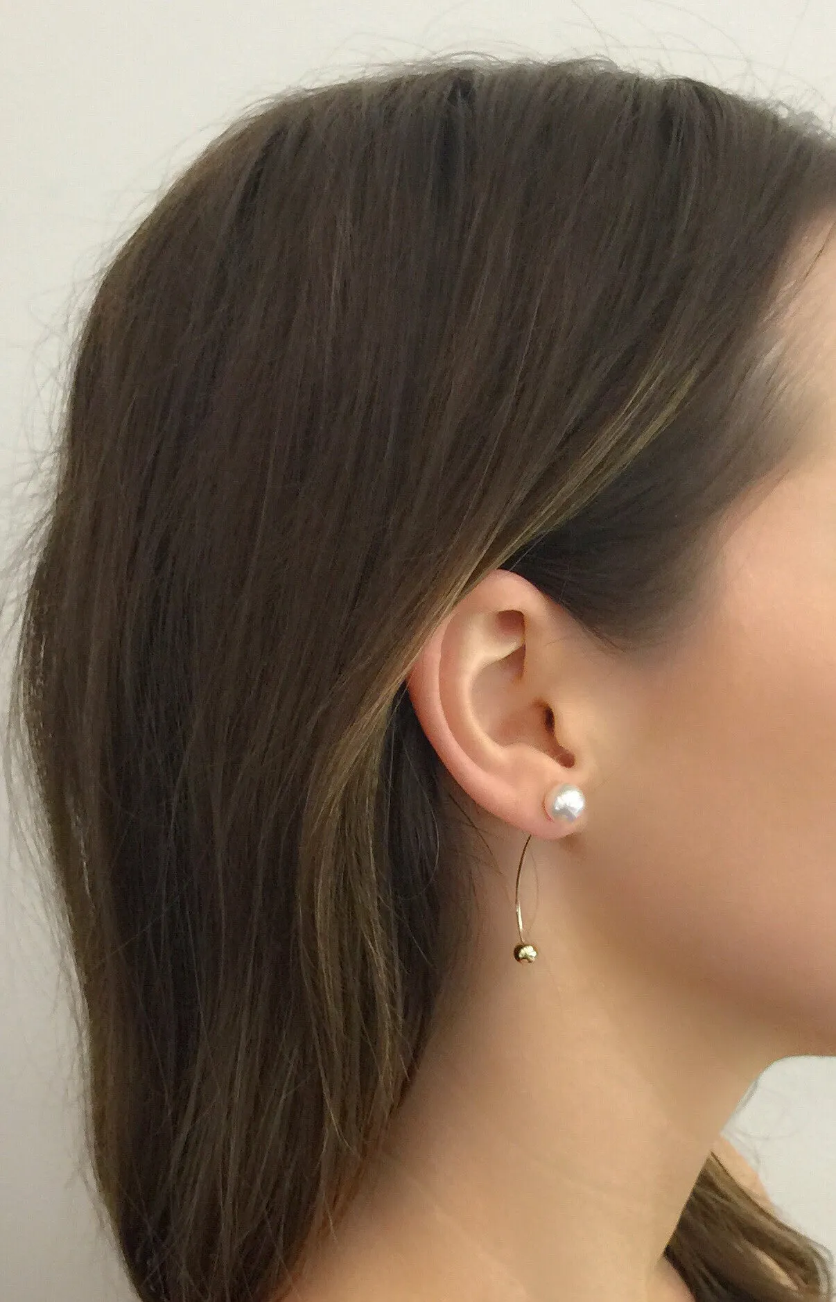 Elipse Akoya Pearl Bar Earring