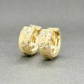 Estate 14K Y Gold Dia Cut Huggie Earrings