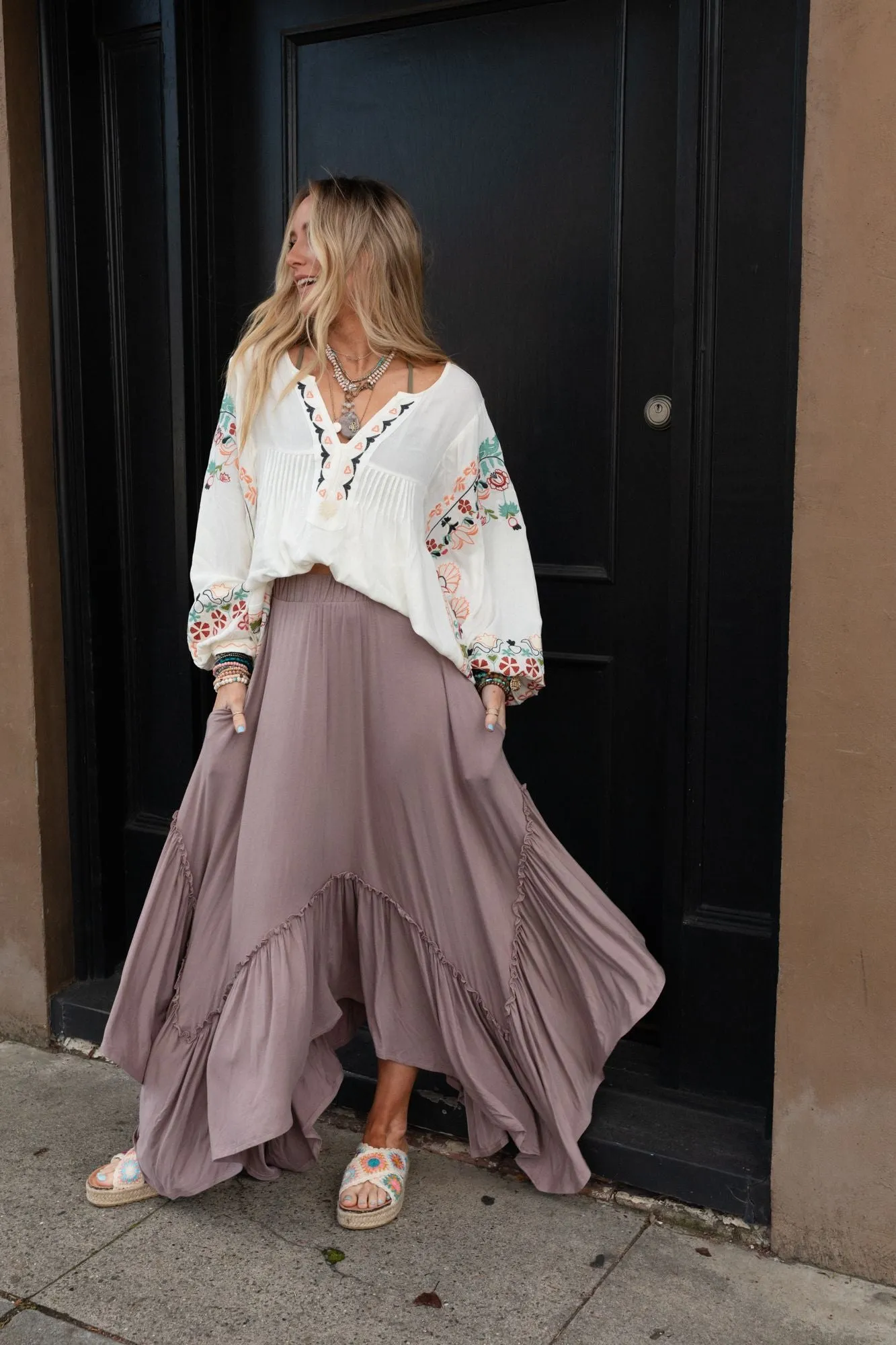 Forever Beauty Maxi Skirt - Mushroom