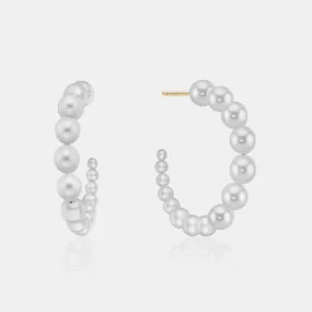 Graduated Pearl Hoops