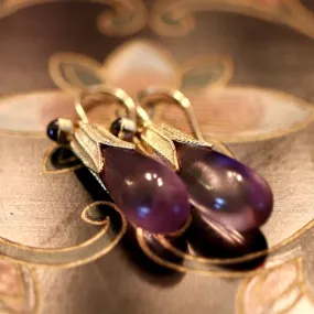 Jane Eyre 14k Gold, Amethyst and Garnet Earrings