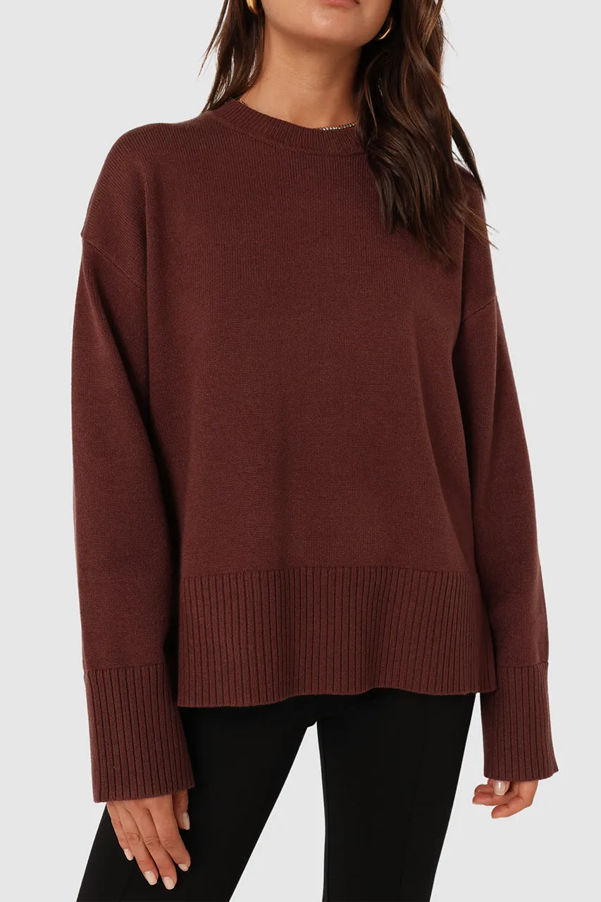 June Knit Jumper | Choc