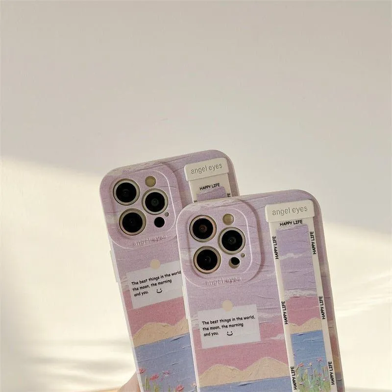 Landscape Painting Cute Phone Cases for iPhone 13, 14 Pro, 12, 11, XS Max, X, XR, 7, 8 Plus