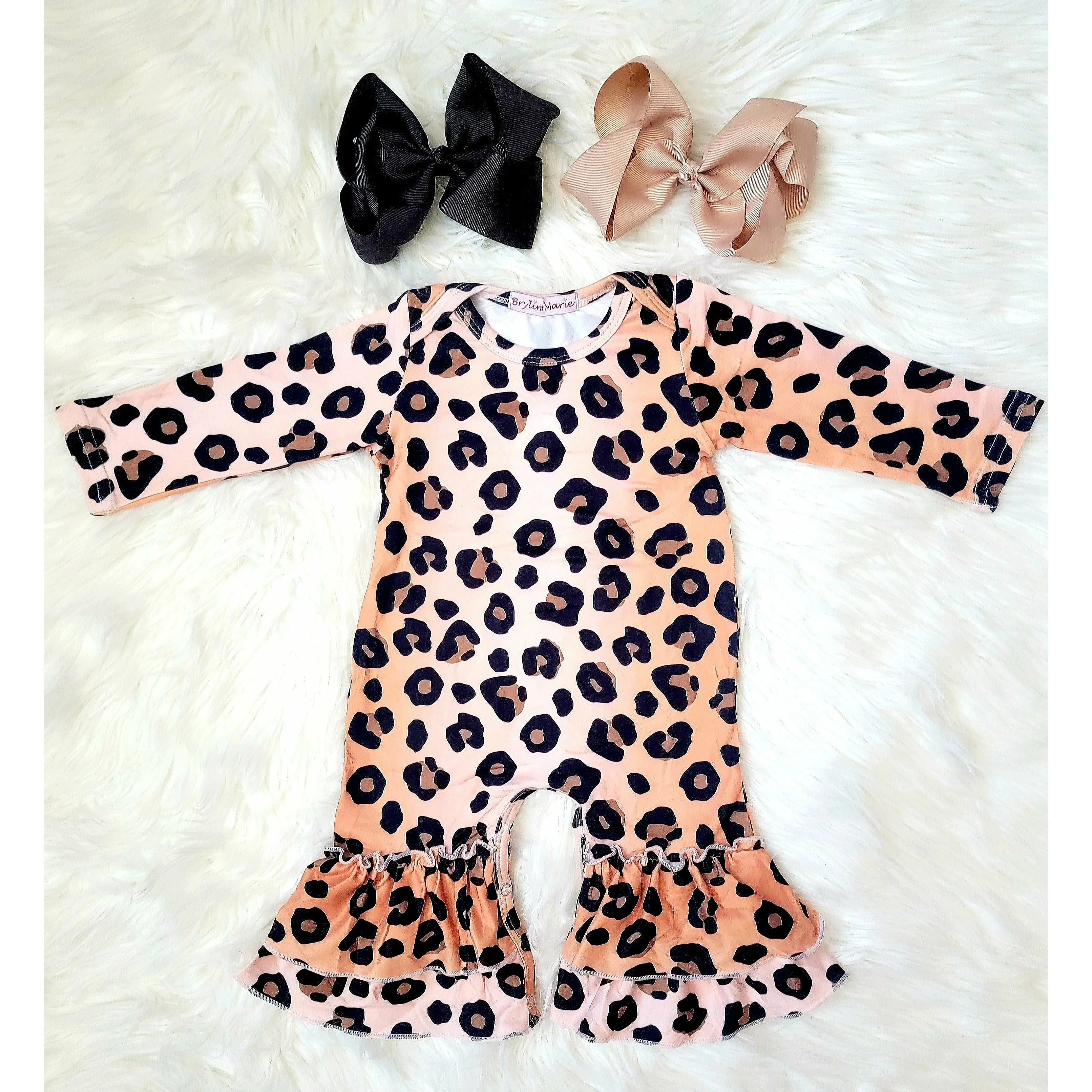 Leopard Ombre Ruffle Romper