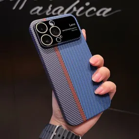 Luxury Carbon Fiber Cute Phone Case - For iPhone 12, 13, 14, 15 Pro Max Cover