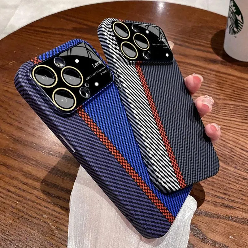 Luxury Carbon Fiber Cute Phone Case - For iPhone 12, 13, 14, 15 Pro Max Cover