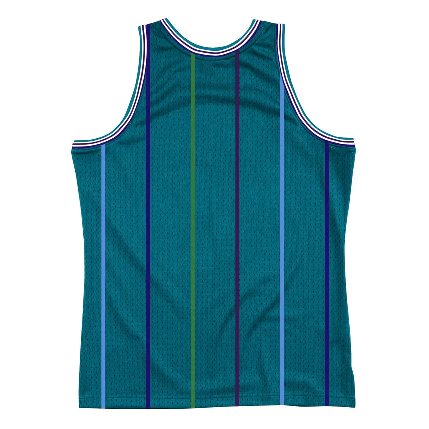 Men's Charlotte Hornets Mitchell & Ness Teal Hardwood Classics Blown Out Fashion Jersey