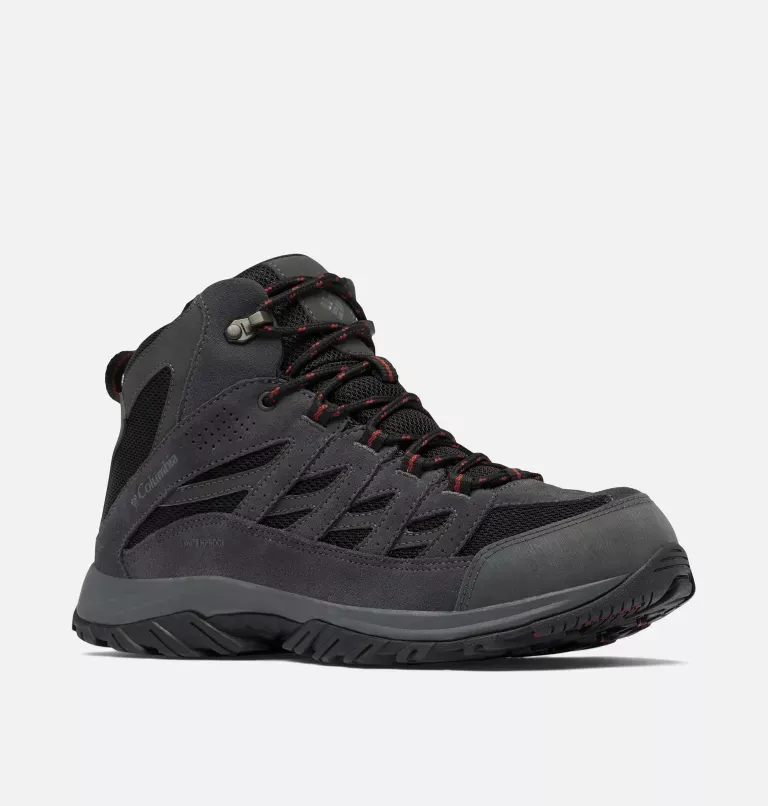 Mens Crestwood Mid Waterproof Wide - Black Charcoal