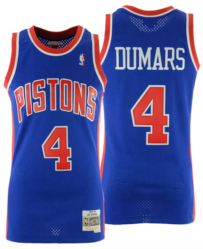 Men's Joe Dumars Detroit Pistons Mitchell & Ness Blue 1988-89 Hardwood Classics Swingman Jersey