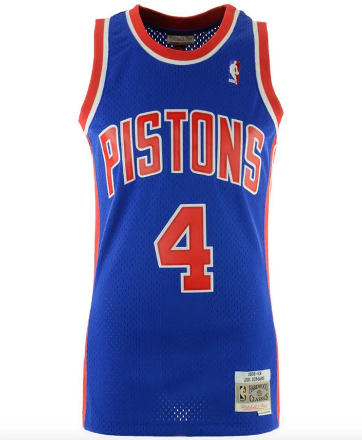 Men's Joe Dumars Detroit Pistons Mitchell & Ness Blue 1988-89 Hardwood Classics Swingman Jersey