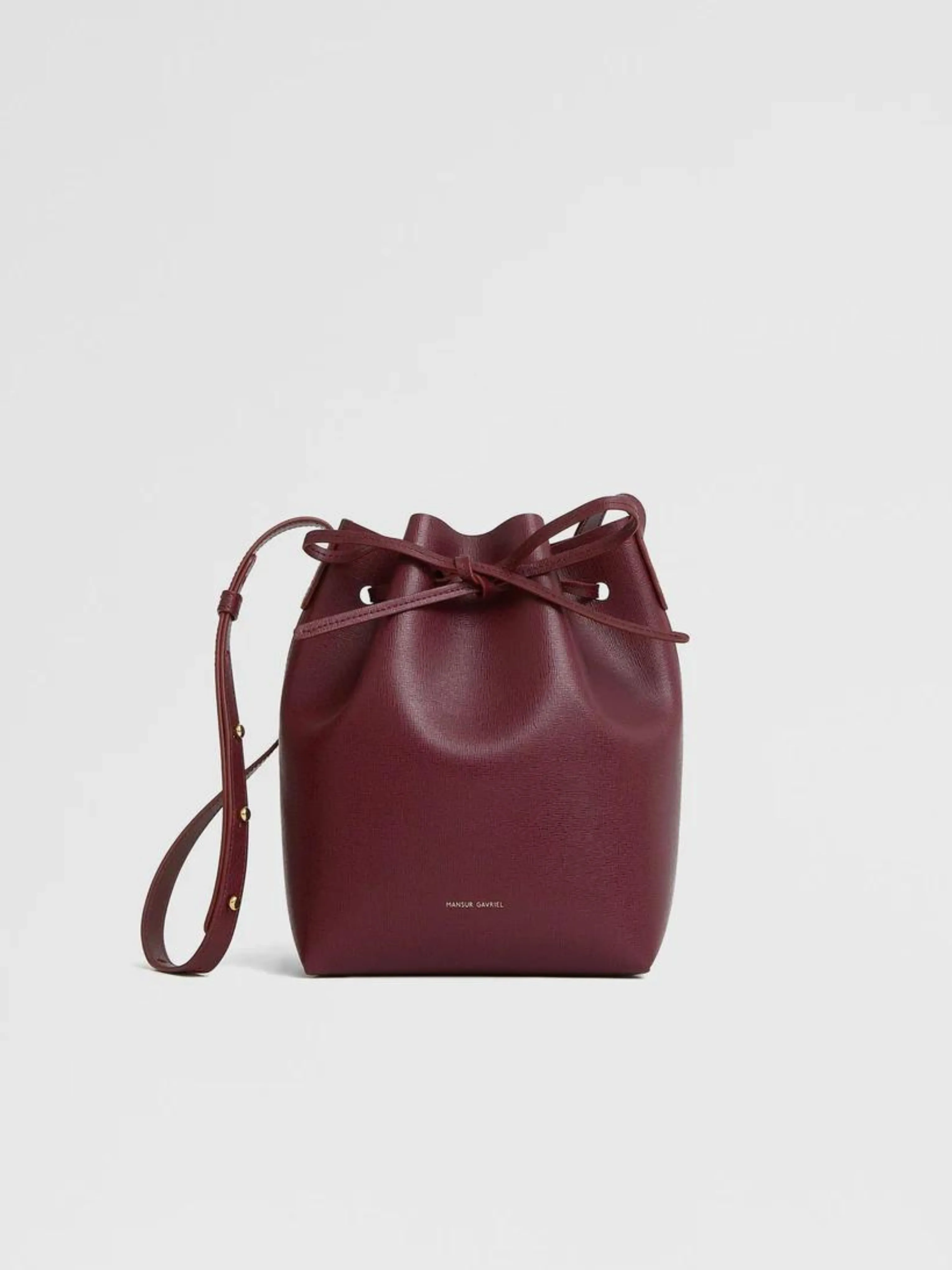 Mini Bucket Bag in Claret