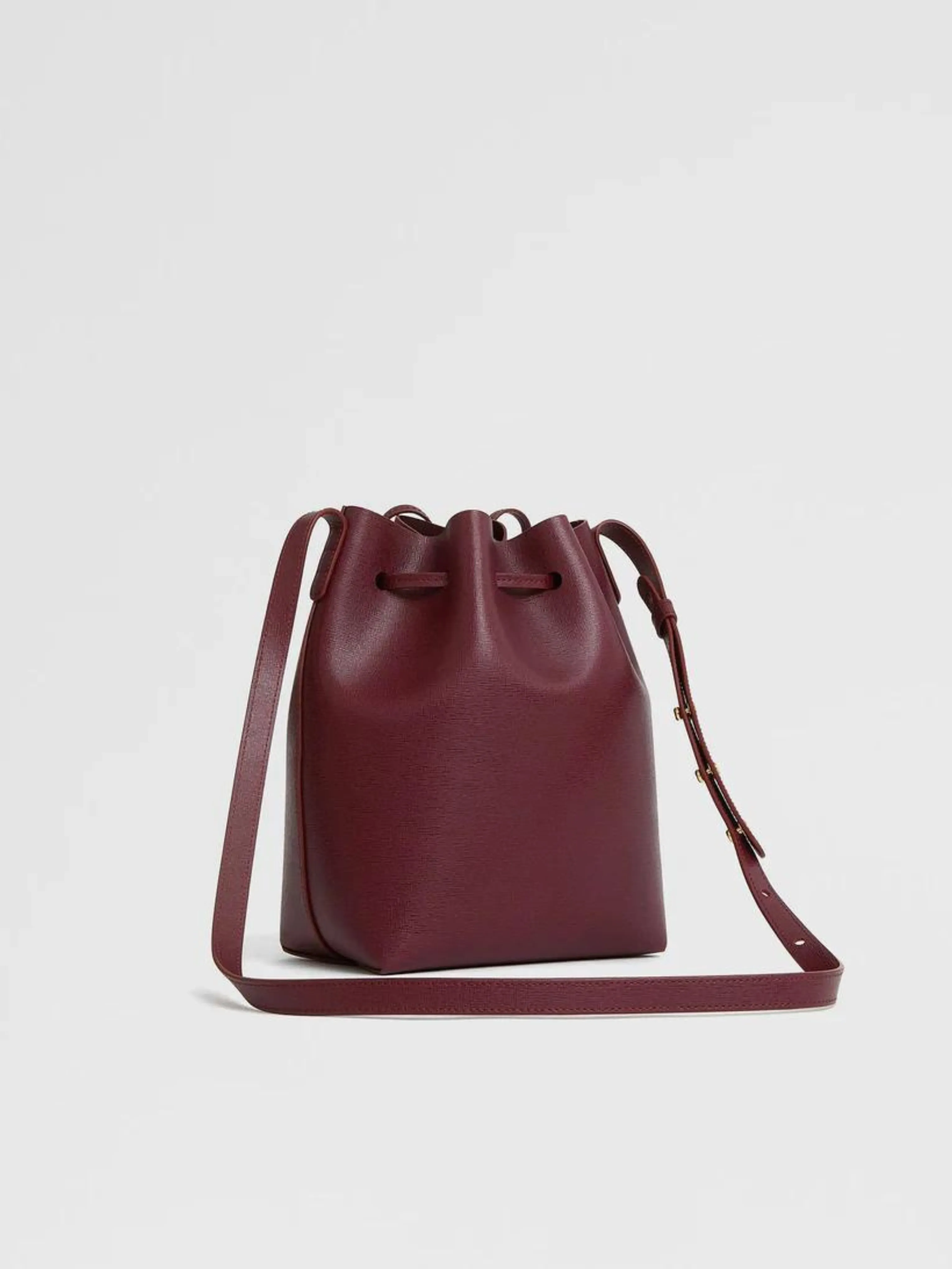 Mini Bucket Bag in Claret