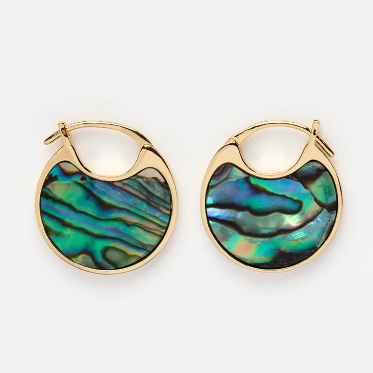 Moonage Abalone Hoop Earrings