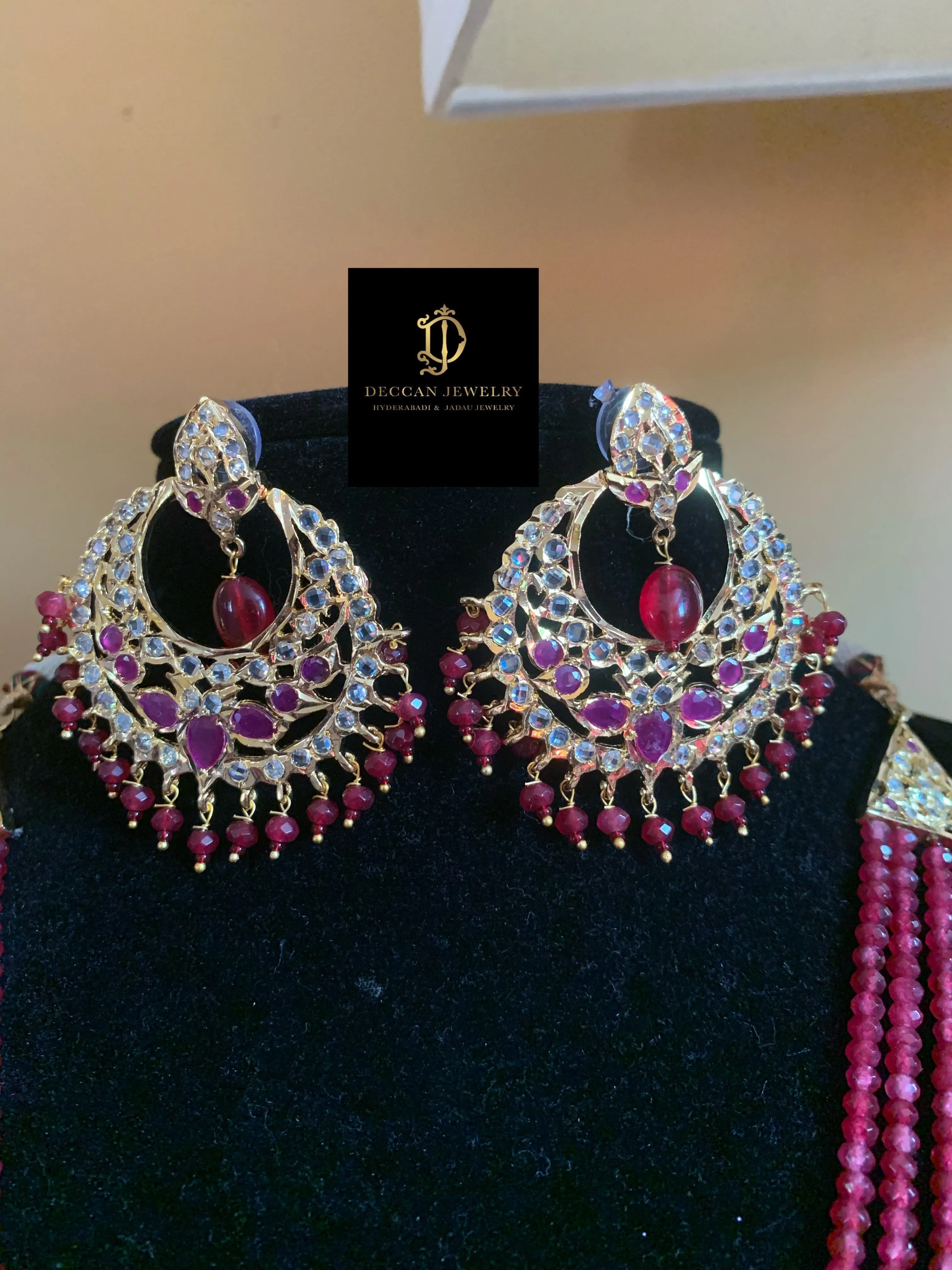 Noor bridal set in rubies (SHIPS IN 4 WEEKS )