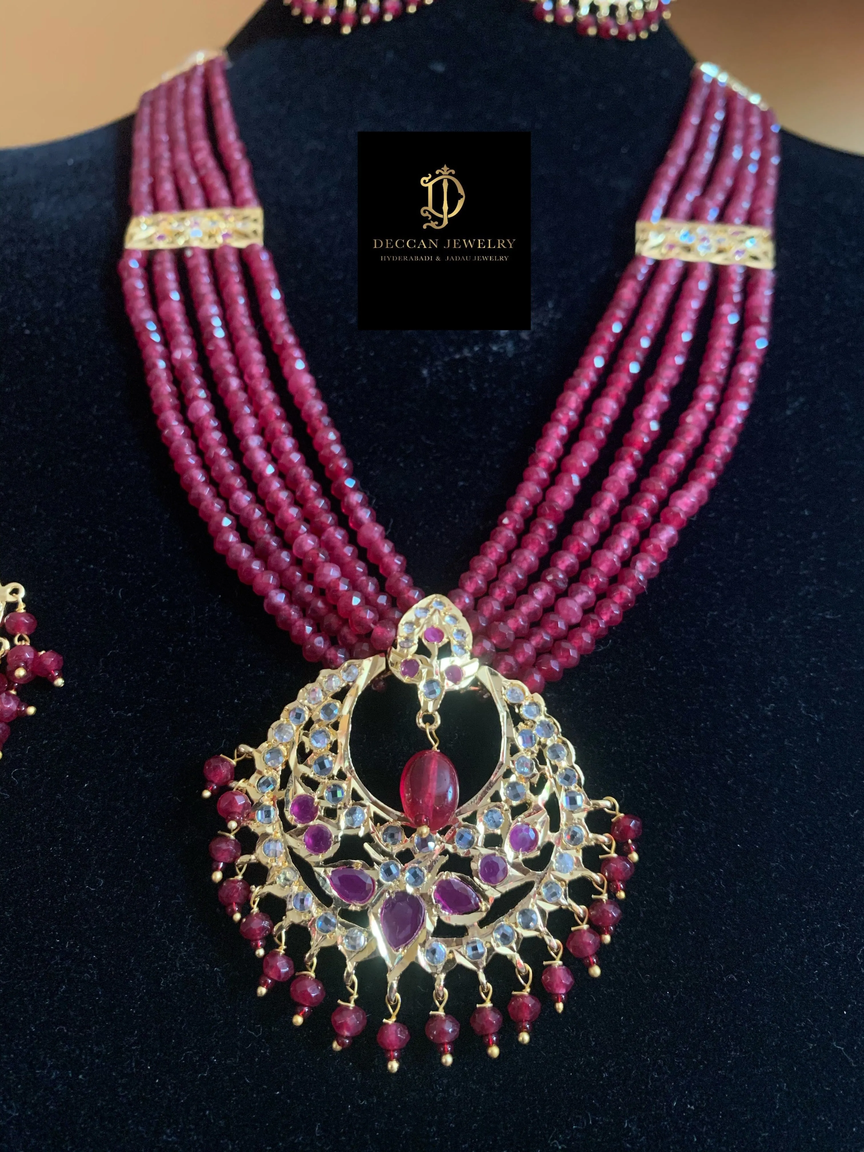 Noor bridal set in rubies (SHIPS IN 4 WEEKS )