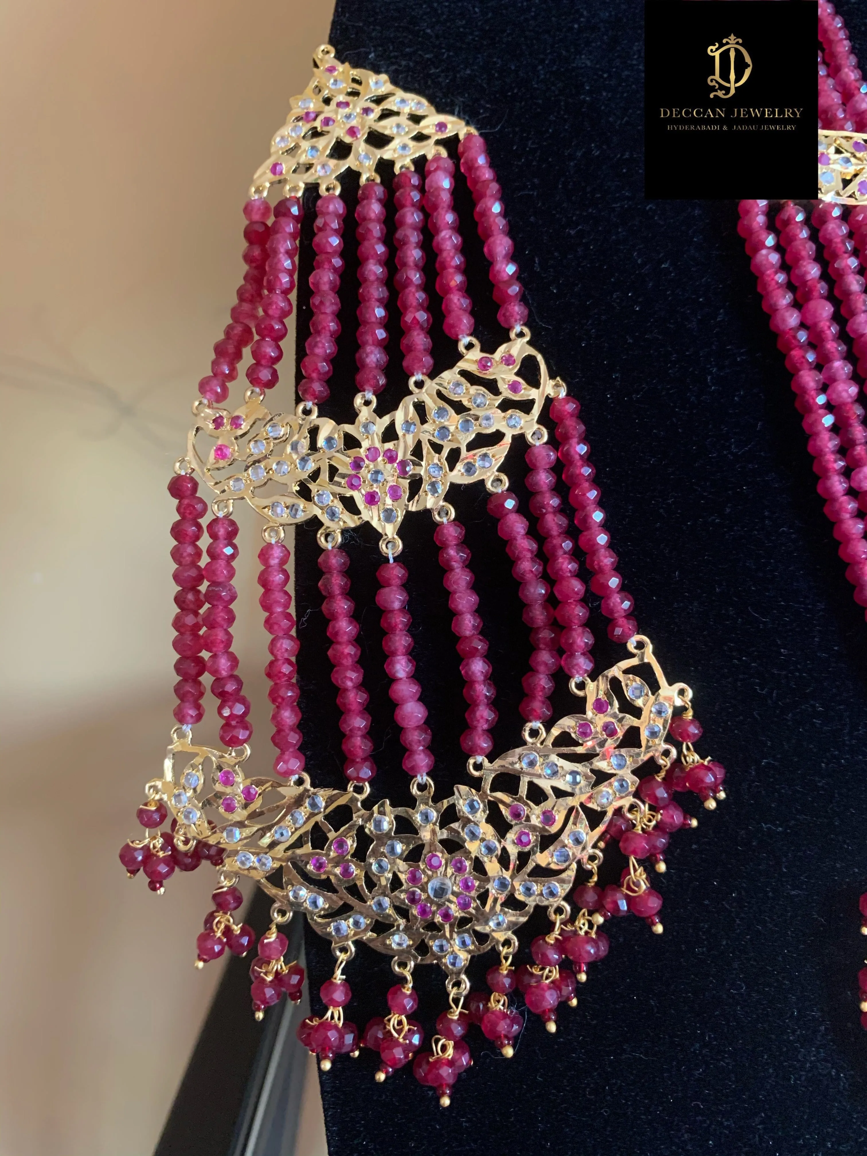 Noor bridal set in rubies (SHIPS IN 4 WEEKS )