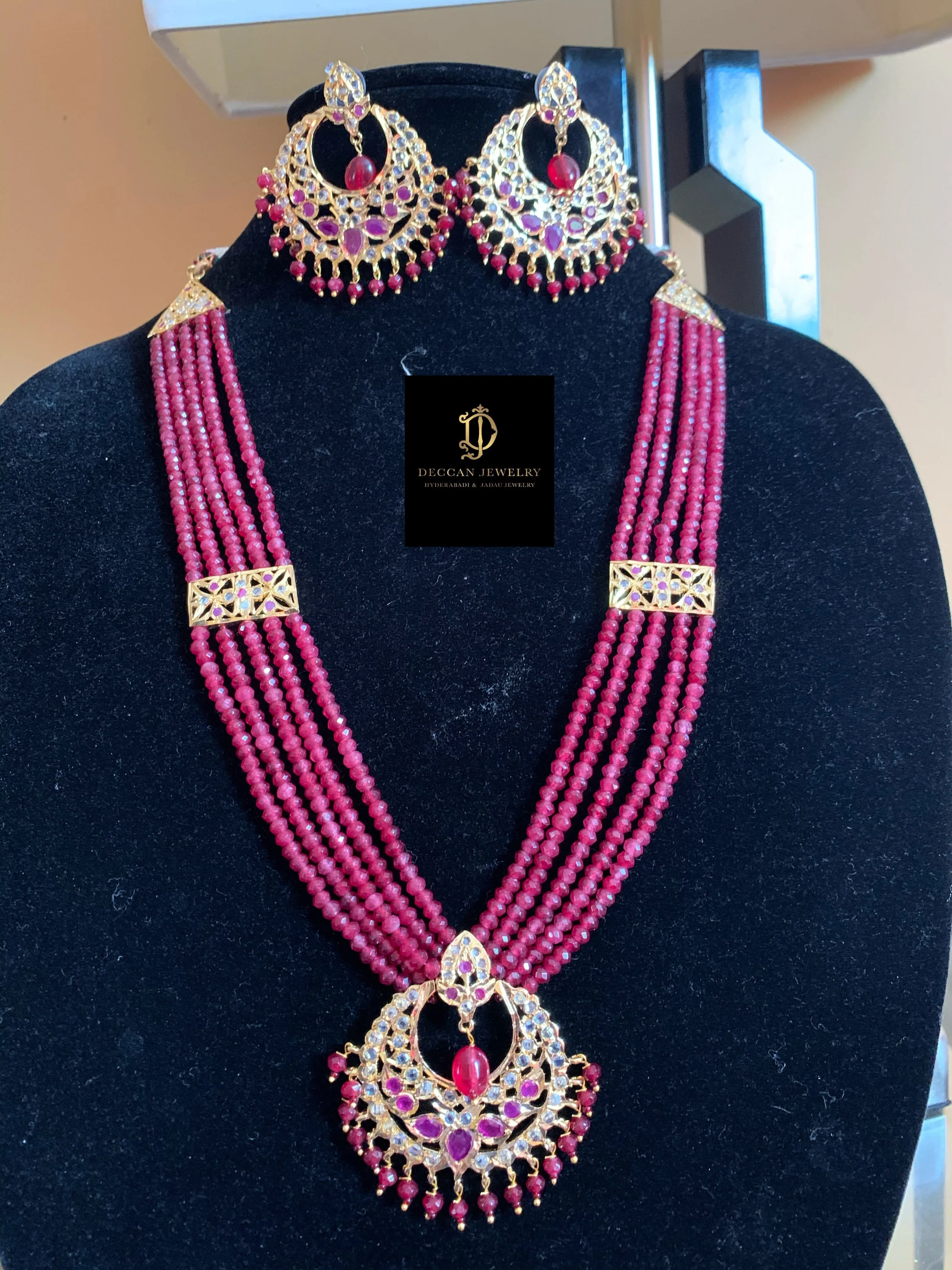 Noor bridal set in rubies (SHIPS IN 4 WEEKS )